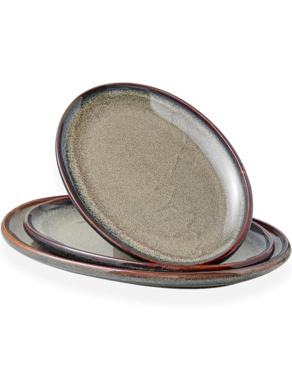 Large Ceramic Serving Platters Set of 3 - Oval Dishes for Entertaining, Oven
